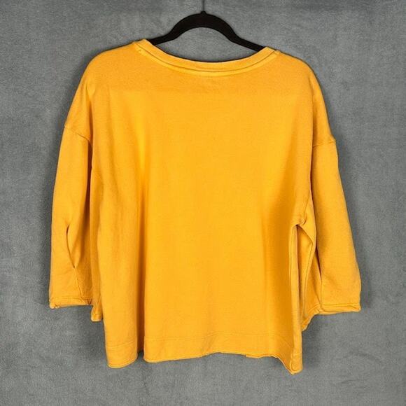 Anthropologie Top Womens Extra Large Gold Sweatshirt Comfort Stretch Boho - Picture 6 of 13
